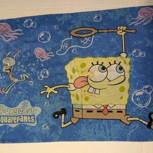 SpongeBob SquarePants jellyfishing Vintage 2001 Two-Sided Pillow Case Standard